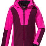 Killtec Girls KSW155 Two Color Jacket 2022-2023 - A two-tone jacket with a pink and purple color scheme, featuring a zipper down the front.