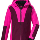 Killtec Girls KSW155 Two Color Jacket 2022-2023 - A two-tone jacket with a pink and purple color scheme, featuring a zipper down the front.