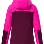Killtec Girls KSW155 Two Color Jacket 2022-2023 - A two-tone jacket with a pink top and dark purple bottom, featuring a hood.