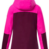 Killtec Girls KSW155 Two Color Jacket 2022-2023 - A two-tone jacket with a pink top and dark purple bottom, featuring a hood.