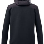 Killtec Hybrid Jacket With Hood 2022 - A black jacket with a hood, featuring a quilted pattern on the shoulders and upper back.