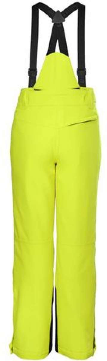 Killtec Junior's Functional Pant With Bib - The pant is bright yellow with a black zipper and adjustable straps on the bib.