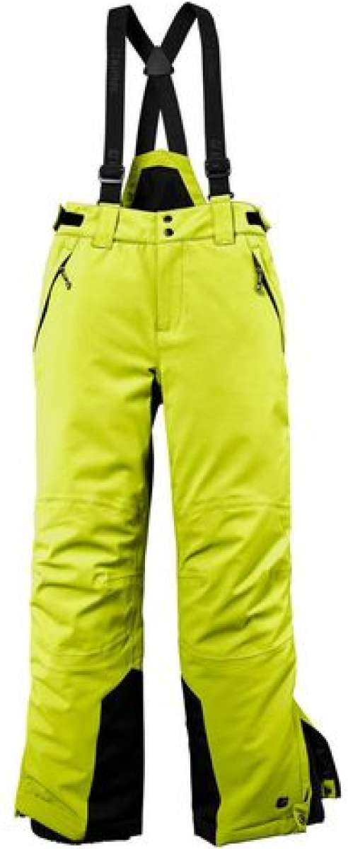 Killtec Junior's Functional Pant With Bib - The pant is lime green with black accents and a black bib.