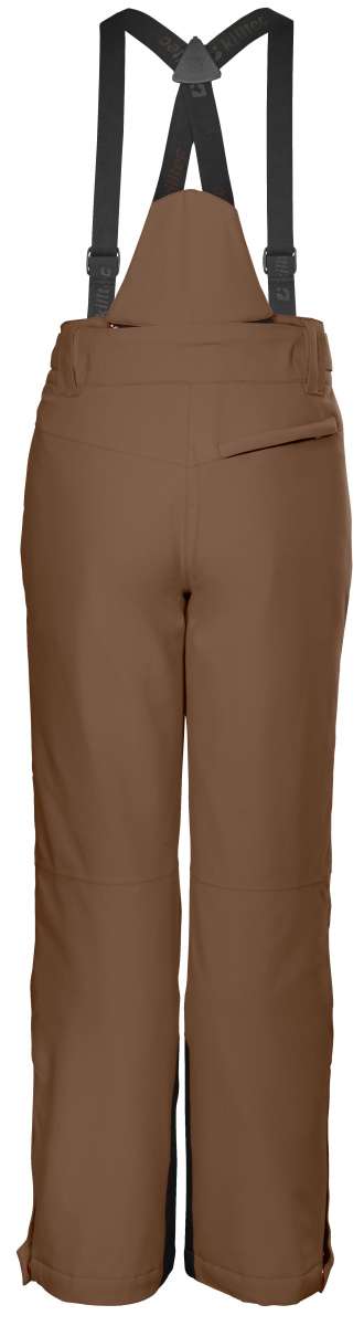 Killtec Junior's Functional Pants With Bib - These pants feature a brown bib with a white logo and adjustable straps, paired with matching brown pants.