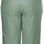 Killtec Junior's Gandara Pants With Bib - Sage green pants with a bib and adjustable straps, featuring a small pocket on the side.