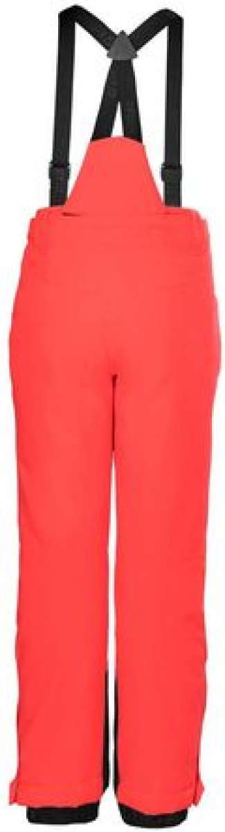 Killtec Junior's Gandara Pants With Bib - These bib-style snow pants are a vibrant coral color with black accents and adjustable straps.