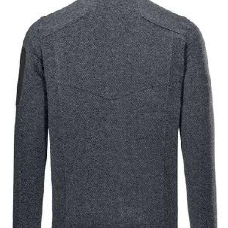 Killtec Knitfleece Fullzip Jacket 2022 - A dark grey heathered knit fleece jacket with a zippered front and two chest pockets.