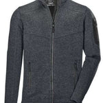 Killtec Knitfleece Fullzip Jacket 2022 - A dark grey jacket with a zippered front and two side pockets, featuring a small logo on the left chest area.