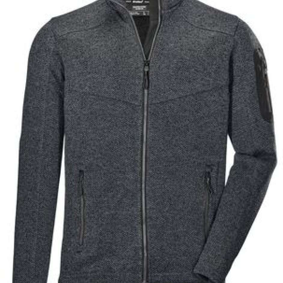Killtec Knitfleece Fullzip Jacket 2022 - A dark grey jacket with a zippered front and two side pockets, featuring a small logo on the left chest area.