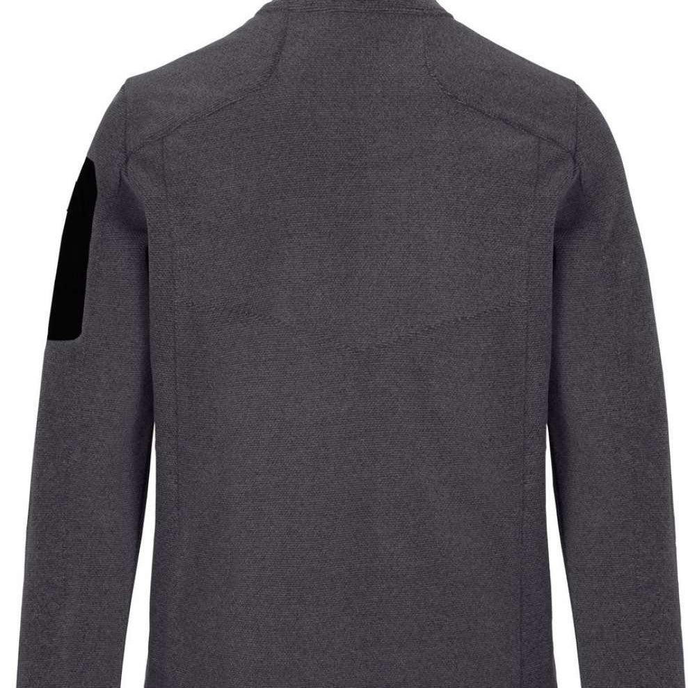 Killtec KOW28 Knitfleece Jacket 2022-2023 - A dark grey fleece jacket with a high collar and zippered chest pocket.