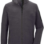 Killtec KOW28 Knitfleece Jacket 2022-2023 - A dark grey jacket with a zippered front and two side pockets, featuring a textured knit pattern on the body.