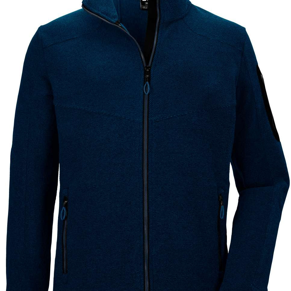 Killtec KOW28 Knitfleece Jacket 2022-2023 - A dark blue fleece jacket with a high collar and zippered pockets on both sides.