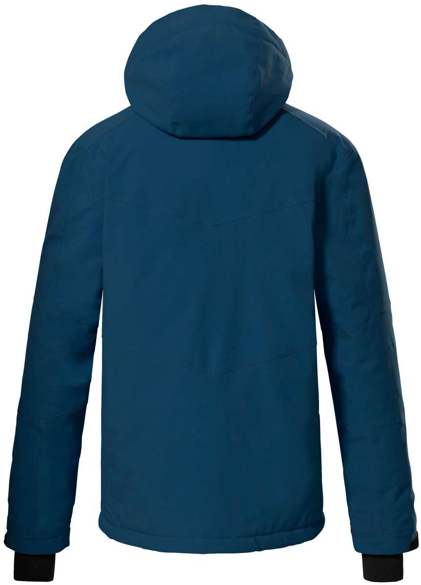 Killtec KSW 44 Insulated Jacket 2024 - A dark blue jacket with a hood, featuring black accents on the cuffs and zipper.