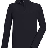 Killtec KSW 99 Fleece Quarter Zip 2024 - A black quarter-zip fleece pullover with a small zipper and two white stripes on the left chest area.