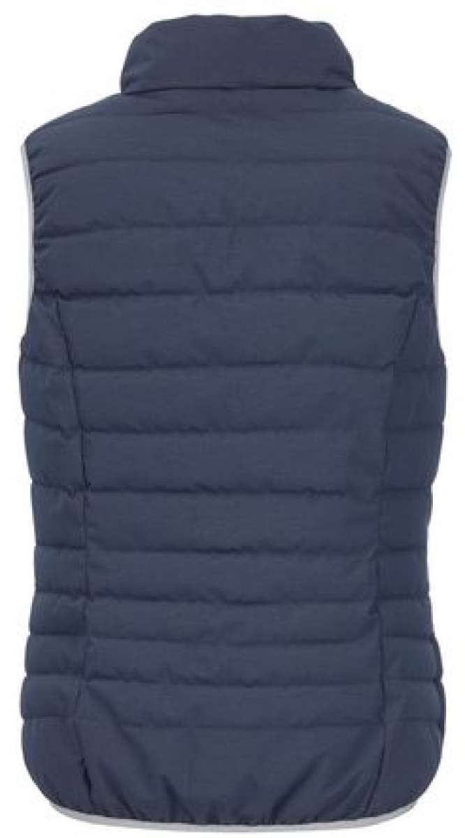 Killtec Ladies Casual Down Look Vest 2022 - A dark gray vest with a subtle sheen, featuring horizontal quilting and a high collar.