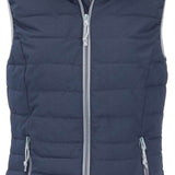 Killtec Ladies Casual Down Look Vest 2022 - A dark-colored vest with a subtle sheen, featuring a zipper closure and two pockets on either side.