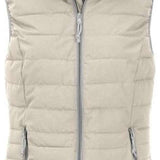 Killtec Ladies Casual Down Look Vest 2022 - A beige down-filled vest with a zip closure and two pockets on either side.