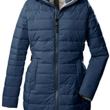 Killtec Women's Casual Quilted Parka - A long, quilted parka with a hood and zipper closure.