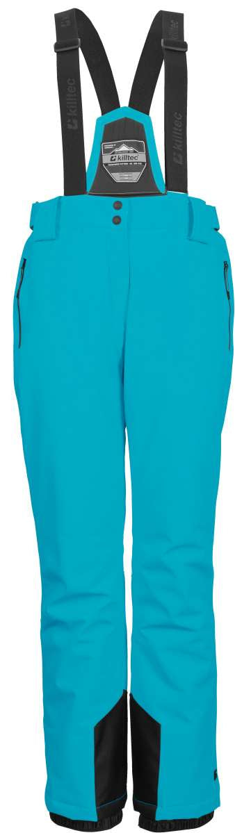 Killtec Ladies Erielle Pant Detch Sus - Black pants with a subtle pattern of thin white lines and small, dark-colored dots on the lower leg.