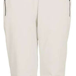 Killtec Ladies Erielle Pant With Detachable Suspenders - White snow pants with black suspenders and adjustable waistband.