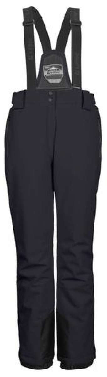 Killtec Ladies Erielle Pant With Detachable Suspenders - Black suspenders attached to black pants with a slight sheen.