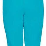 Killtec Ladies Erielle Pant With Detachable Suspenders - The pants are turquoise with black suspenders and a black stripe at the bottom.