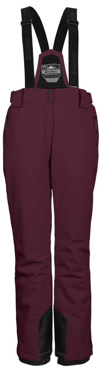 Killtec Women's Erielle Pant With Detachable Suspsenders - 2024 model with black detachable suspenders and zippered pockets on thighs.