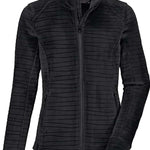 Killtec Women's Fashion PowerStretch Jacket 2022-2023 - A black jacket with horizontal stripes and a high collar, featuring zippered pockets on either side.