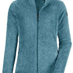 Killtec Ladies Fleece Fullzip Jacket 2022 - A heathered blue fleece jacket with a zippered front and two side pockets.