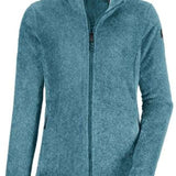 Killtec Ladies Fleece Fullzip Jacket 2022 - A heathered blue fleece jacket with a zippered front and two side pockets.