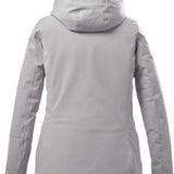 Killtec Ladies Functional Insulated Jacket 2022 - A light grey jacket with a hood, featuring two zippered pockets on the front and a zipper closure at the top.