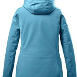 Killtec Ladies Functional Insulated Jacket 2022 - A light blue jacket with a hood, featuring two zippered pockets on the front and a zipper closure at the top.