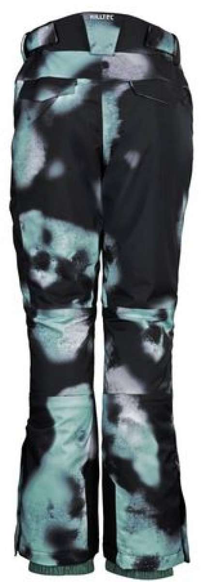Killtec Ladies Functional Insulated Pant 2022 - Black insulated ski pants with a subtle white pattern of abstract shapes.