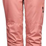 Killtec Ladies Functional Insulated Solid Pant 2022 - A pair of solid pink snow pants with black buttons on the waistband and a zippered pocket on one side.