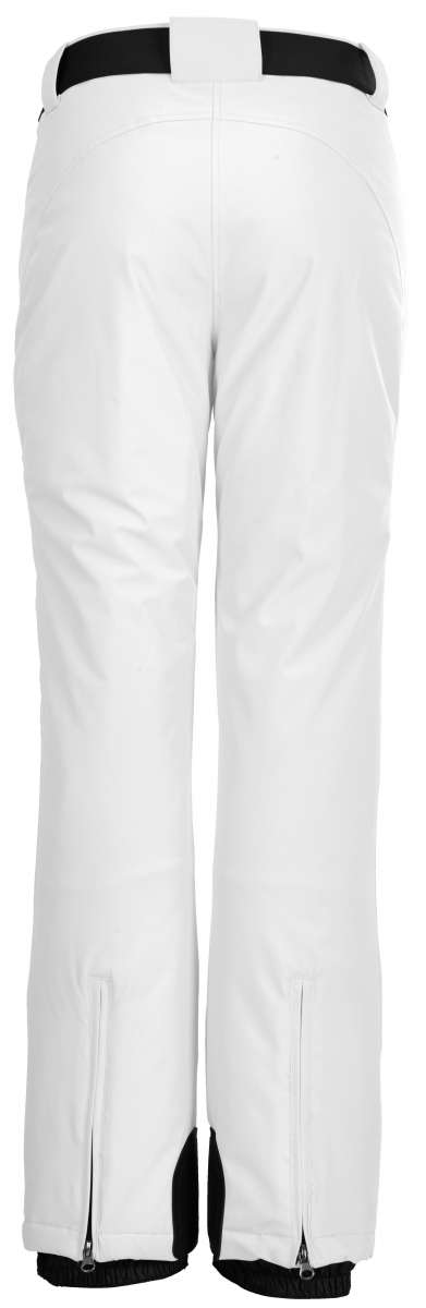Killtec Ladies Insulated Pant With Belt - White insulated ski pants with a black belt and zippered pockets.