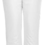 Killtec Ladies Insulated Pant With Belt - White insulated ski pants with black belt and zippered pockets.