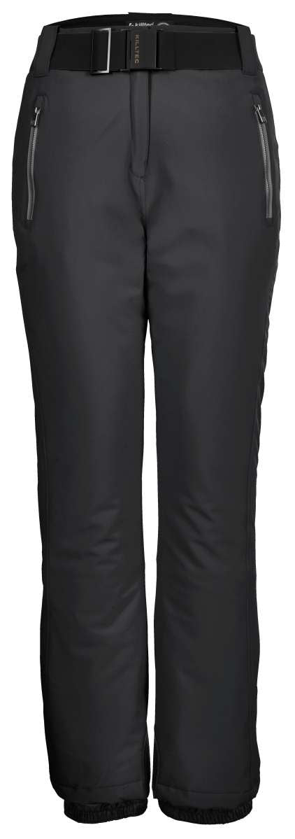 Killtec Ladies Insulated Pant With Belt - Pair of black insulated pants with a belt and zippered pockets.