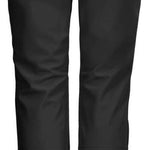 Killtec Women's Jilia Soft Shell Pant - Black pants with a subtle sheen, featuring zippered pockets and an adjustable waistband.