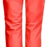 Killtec Women's Jilia Soft Shell Pants 2024 - A pair of coral-colored pants with a black waistband and two vertical black zippers on each leg.
