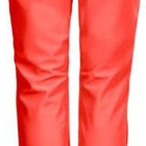 Killtec Women's Jilia Soft Shell Pants 2024 - A pair of coral-colored pants with a black waistband and two vertical black zippers on each leg.