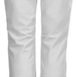 Killtec Ladies Jilia Softshell Pant 2022 - A pair of white softshell pants with a black waistband and two vertical black zippers on the lower leg.