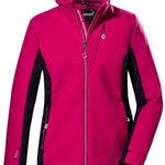 Killtec Women's KOW 99 Stretch Jacket 2023 - A pink jacket with a diagonal chevron pattern on the front and back, featuring black accents on the sides.
