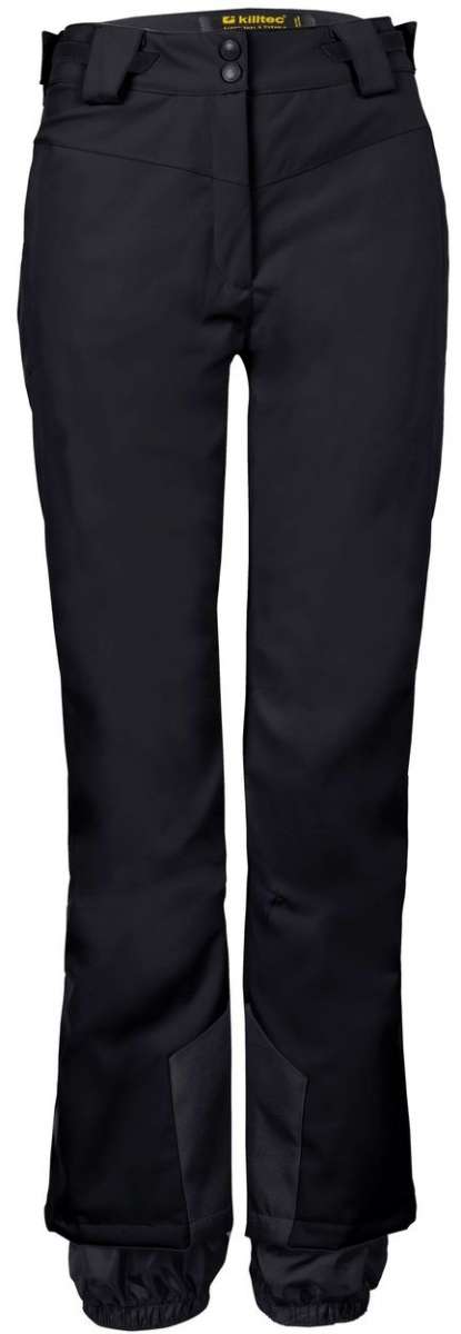 Killtec Ladies KSW 22 Insulated Pant 2022-2023 - Black insulated ski pants with a black belt and three black buttons at the waist.