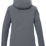 Killtec Ladies KSW 51 Insulated Jacket 2024 - A grey jacket with a hood, featuring black accents on the cuffs and zipper.