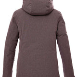 Killtec Ladies KSW 51 Insulated Jacket 2024 - A brown jacket with a hood, featuring black accents on the cuffs and zipper.