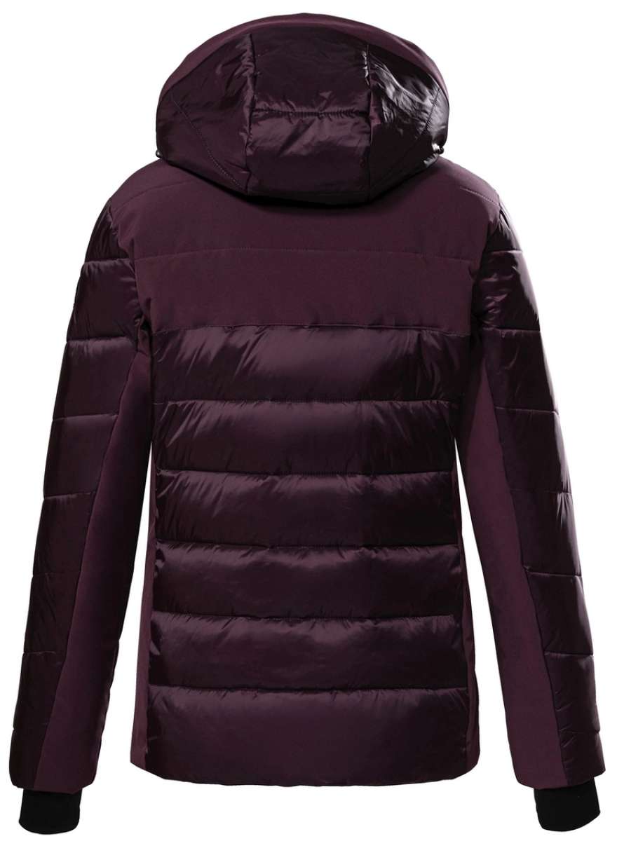 Killtec Women's KSW 76 Quilted Jacket 2022-2023 - A quilted jacket with a hood, featuring a solid black color and zippered pockets on the front.