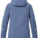 Killtec Ladies KSW 81 Insulated Jacket 2024 - A blue jacket with a hood, featuring white accents on the shoulders and chest.