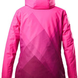 Killtec Women's KSW 82 Peak Insulated Jacket 2022-2023 - A pink ski jacket with a diamond pattern on the back and black cuffs at the wrists.