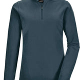 Killtec Women's Microfleece 1/4 Zip Shirt 2022 - A dark-colored, quarter-zip fleece shirt with a collar and long sleeves.