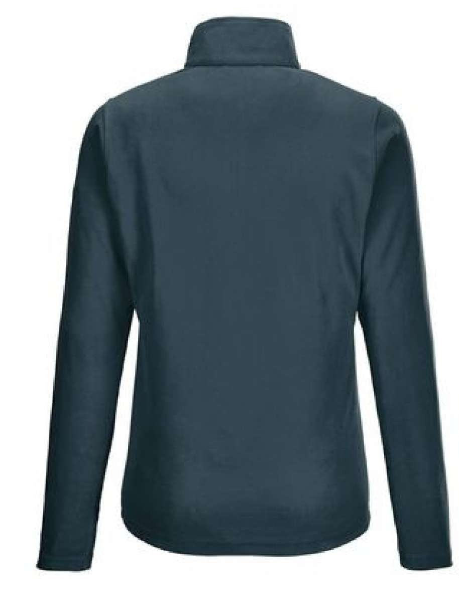 Killtec Women's Microfleece 1/4 Zip Shirt 2022 - A dark grey zip-up fleece shirt with a quarter-length zipper and two pockets on either side.